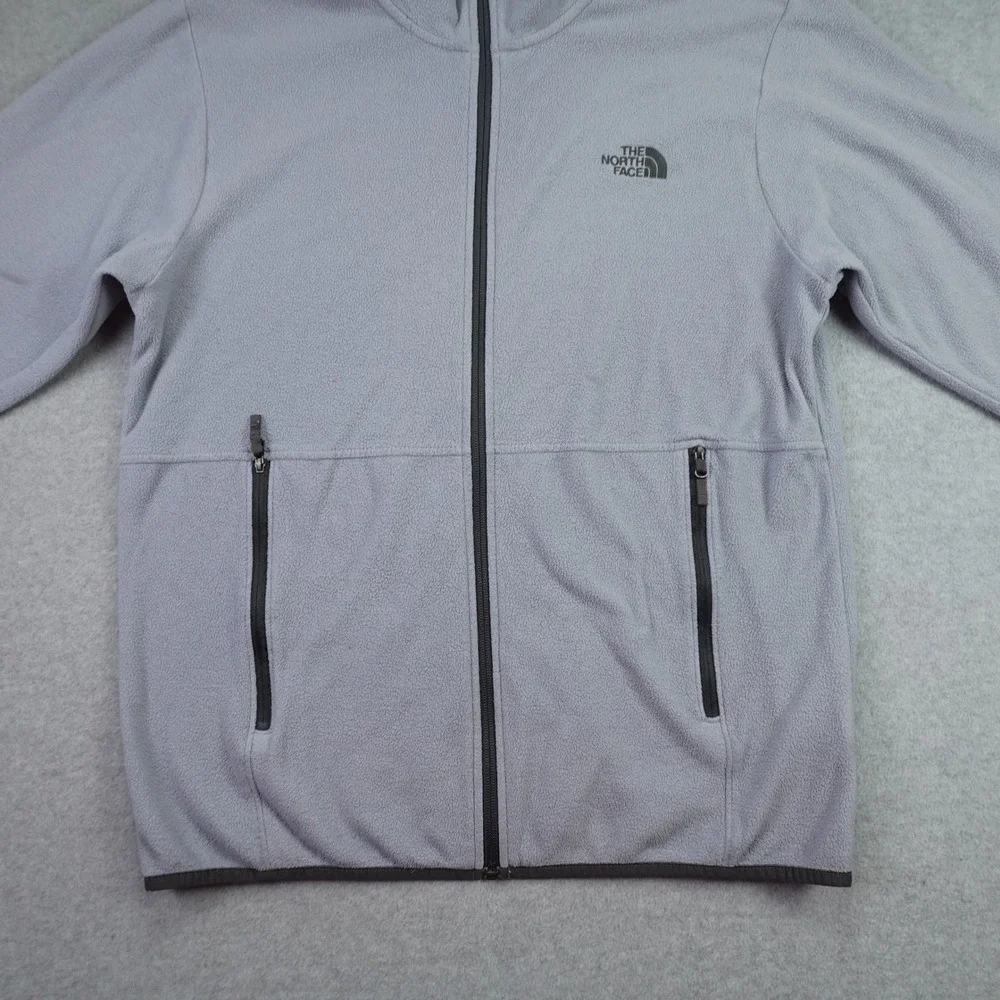 The North Face Jacket Mens Medium Gray Casual Full Zip Fleece Outdoor